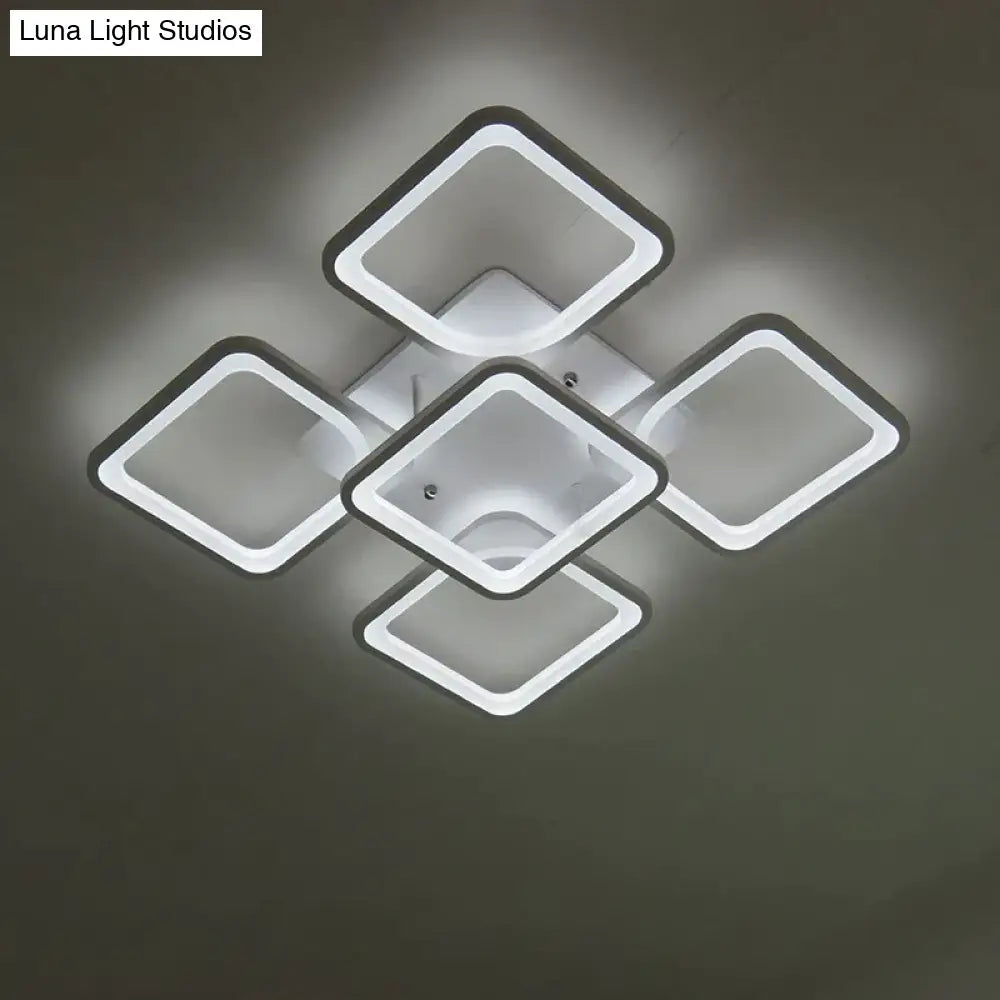 Remote Modern Led Ceiling Lights Fixture For Bedroom Dining Room Acrylic Lampshade Dimmable 15-25