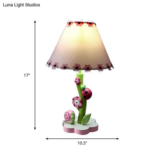 Resin Flower Desk Light - Table Lamp In Pink For Girls Bedroom