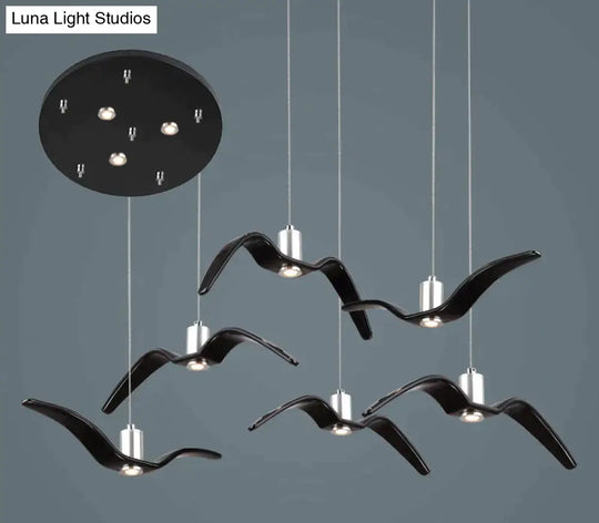 Resin Night Birds Silhouette Sky Freedom Seagull Pendant Light