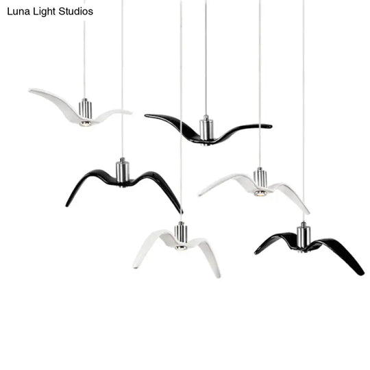 Resin Night Birds Silhouette Sky Freedom Seagull Pendant Light