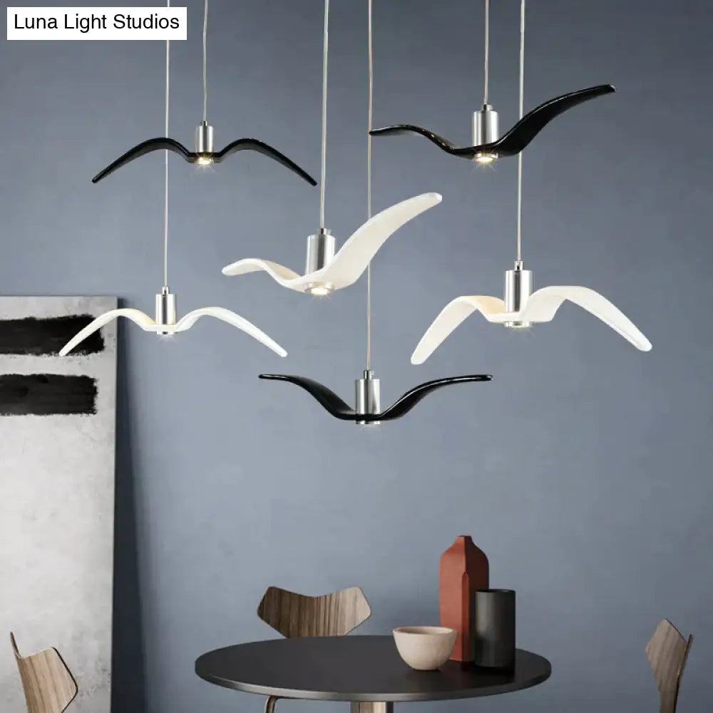 Resin Night Birds Silhouette Sky Freedom Seagull Pendant Light