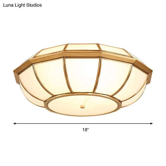 Retro 4 Bulb Brass Flush Mount Basket Ceiling Light - Living Room Lamp