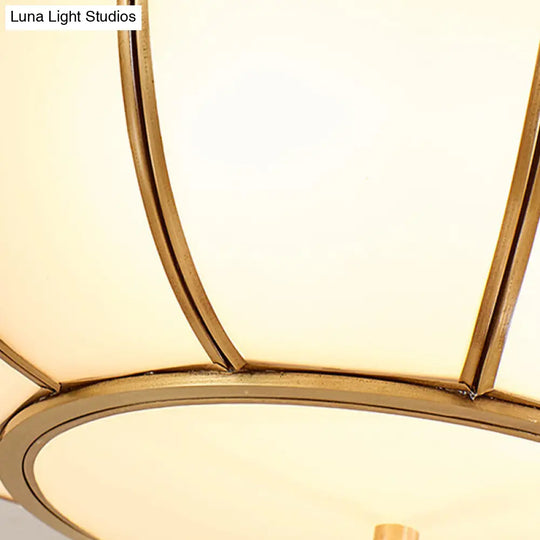 Retro 4 Bulb Brass Flush Mount Basket Ceiling Light - Living Room Lamp