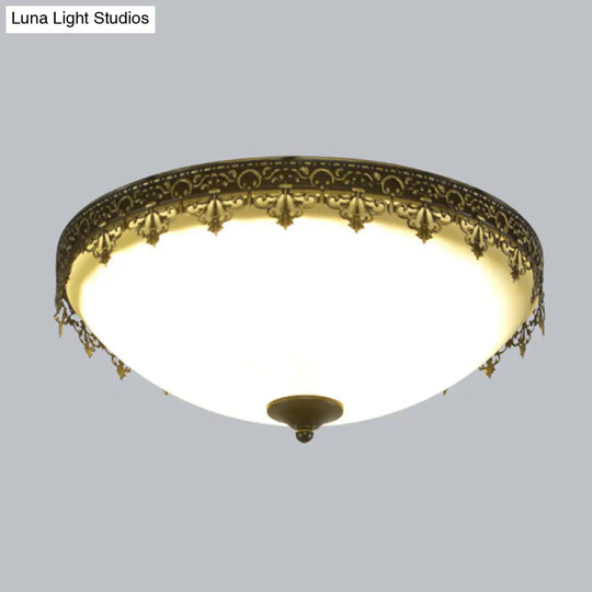 Retro Acrylic Flush Mount Ceiling Light - Brown - Black Shaded Single Bedroom Lighting