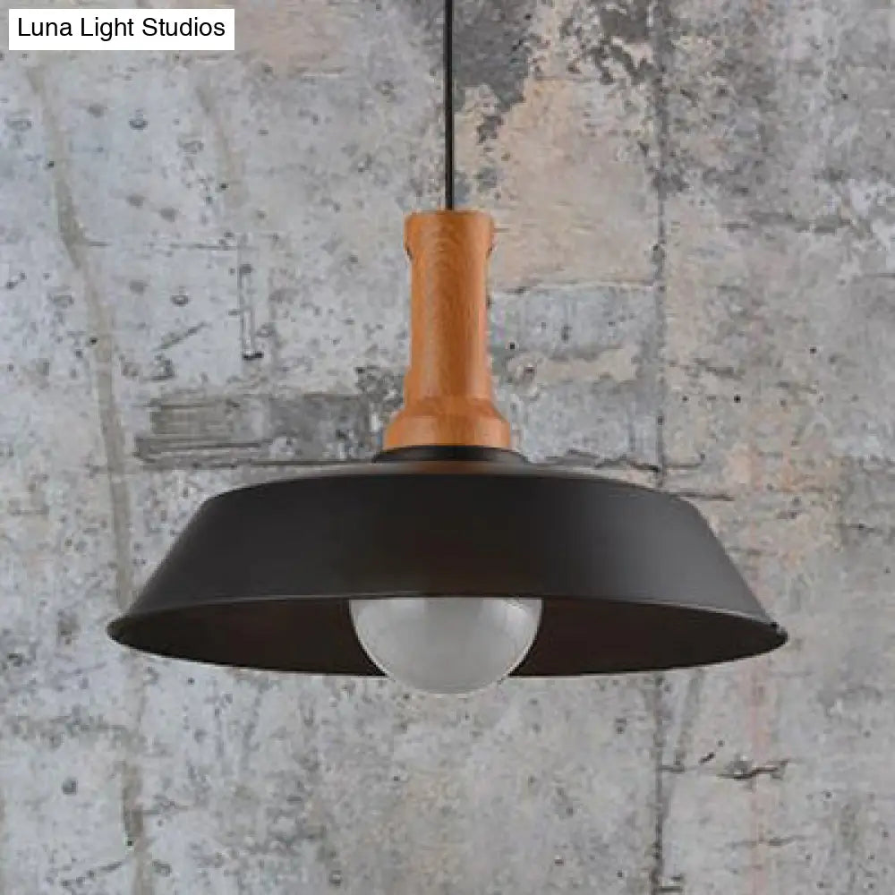 Retro Barn Hanging Light - Stylish 10’ Or 14’ Metal Ceiling Fixture For Kitchen In Black White