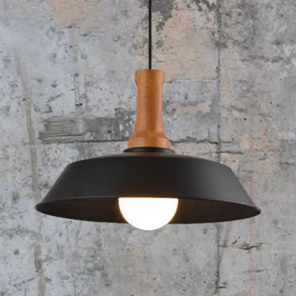 Retro Barn Hanging Light - Stylish 10’ Or 14’ Metal Ceiling Fixture For Kitchen In Black White /