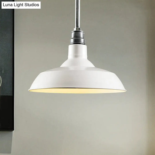 Retro Barn-Style Metal Pendant Lighting For Living Rooms - Black/White/Rust