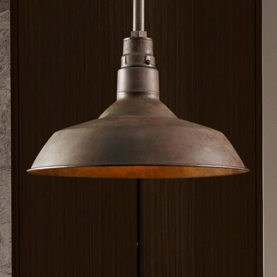 Retro Barn-Style Metal Pendant Lighting For Living Rooms - Black/White/Rust Rust