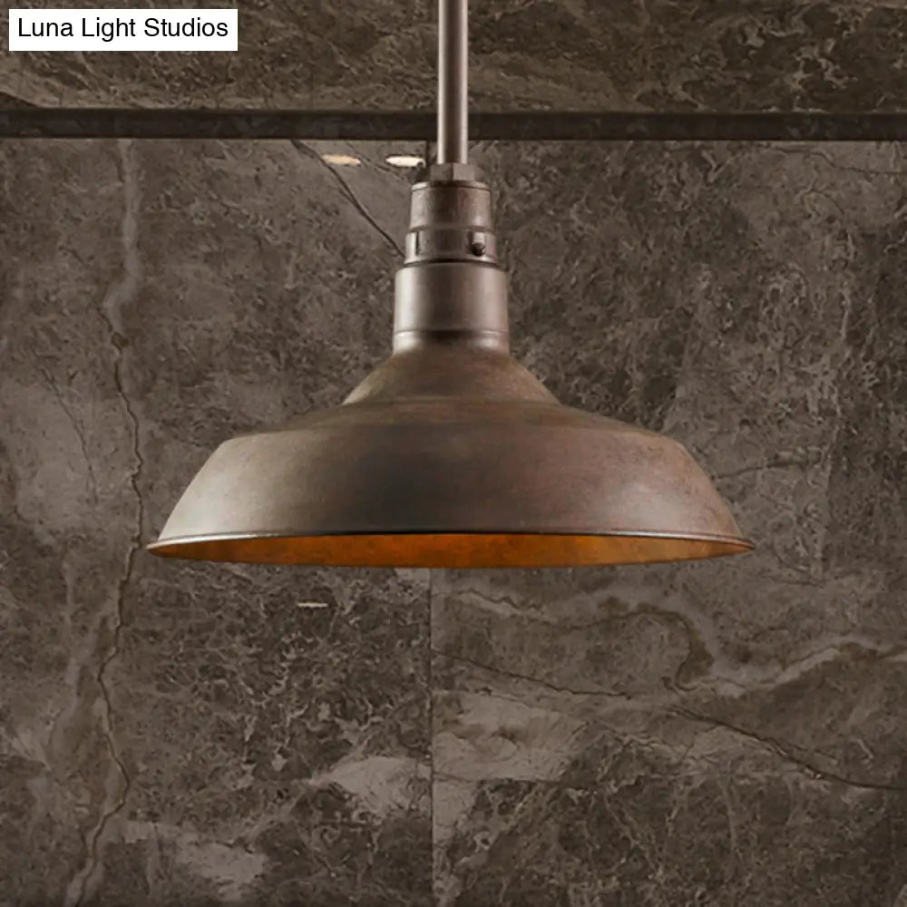 Retro Barn-Style Metal Pendant Lighting For Living Rooms - Black/White/Rust