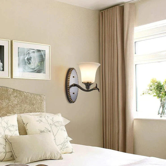 Retro Bedroom Bedside Lamp Guest Study Copper Wall Lamp