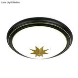 Retro Bowl Led Flush Mount Ceiling Light With Opal Glass - Ideal For Corridor Lighting