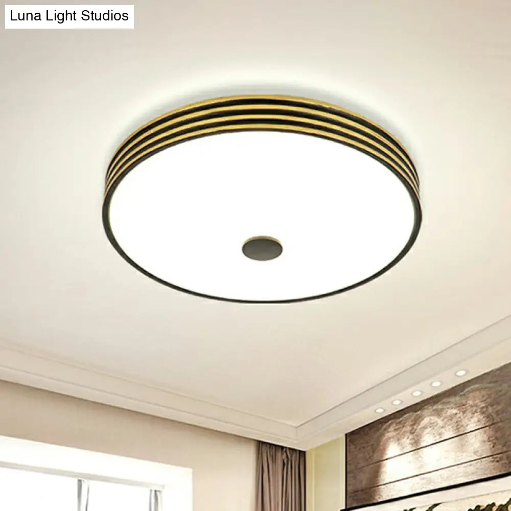 Retro Bowl Led Flush Mount Ceiling Light With Opal Glass - Ideal For Corridor Lighting