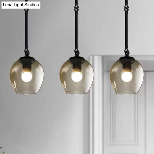 Vintage Wine Cup Pendant Light In Black/Gold For Kitchen Black