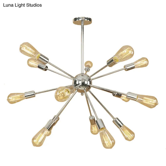 Retro Copper/Chrome Chandelier - Stylish 9/12 Lights Pendant Light For Over Table