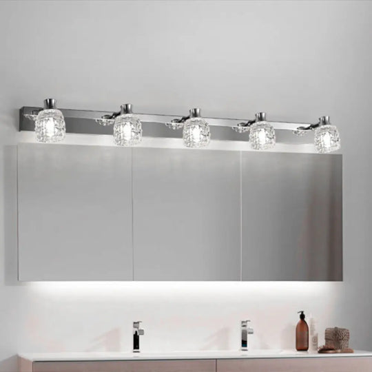 Retro Crystal Vanity Lights: Elegant Armed Wall Light Fixtures Silver / 29.5