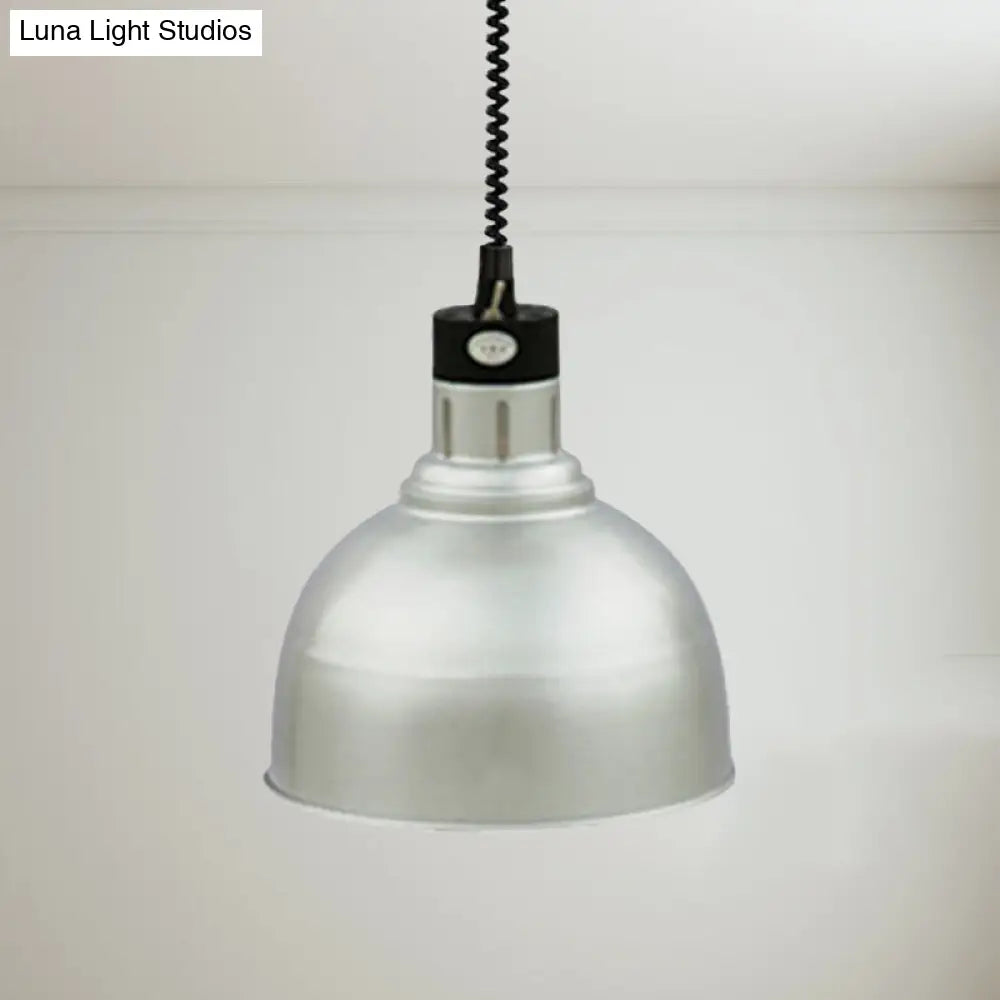 Retro Stylish Dome Suspension Light - Extendable Bronze/Copper Pendant Lighting For Indoor Spaces