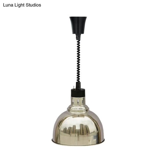 Retro Dome Suspension Light: Stylish Extendable 1-Head Metal Pendant In Bronze/Copper - Indoor