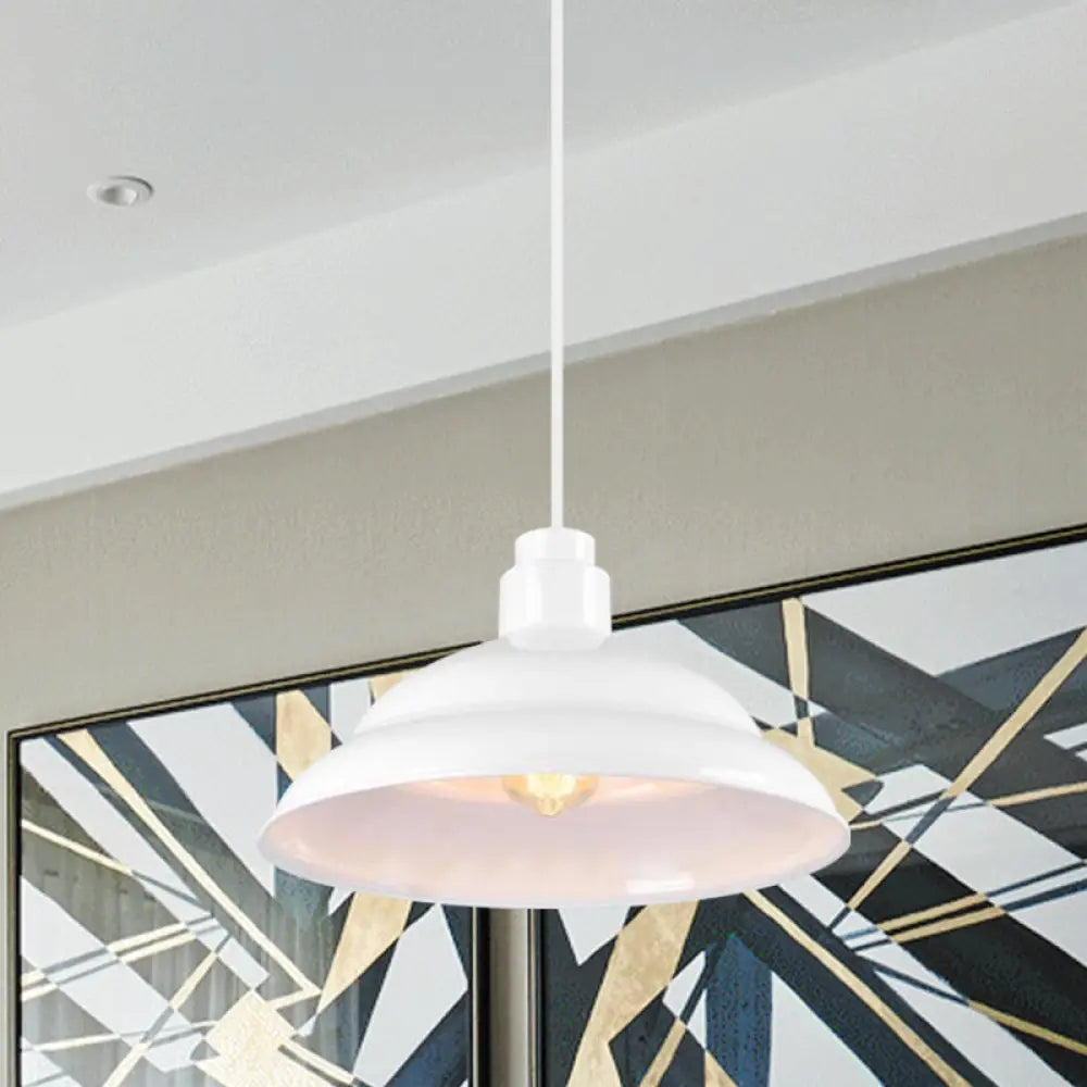Retro Double Bubble Pendant Lamp: Metallic 1-Light Hanging Ceiling Light In Black/White For Coffee