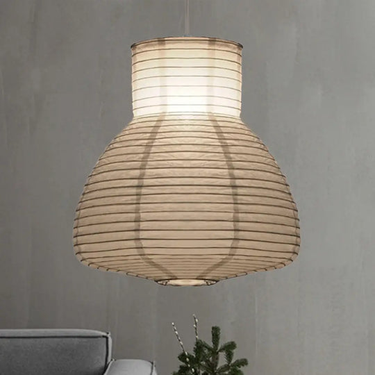 Retro Fabric Lantern Ceiling Pendant Light - 1 White Hanging Lamp Kit 8.5’/10.5’/11.5’ Wide / 11.5’