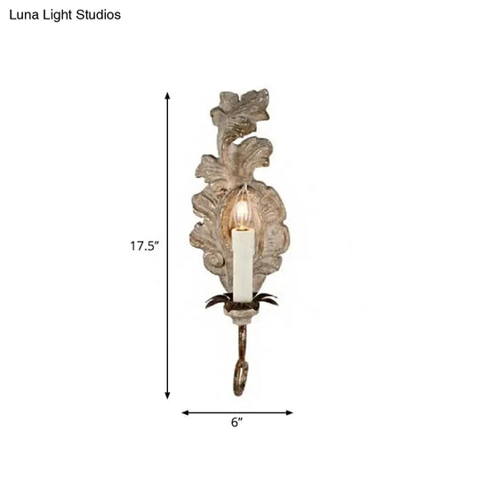 Retro Grey Wood Wall Sconce Lighting With Candelabra - Perfect For Hallway