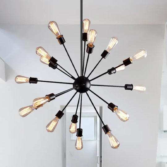 Retro Industrial Black Metal Chandelier Pendant - 9/12 Lights Dining Room Lighting 18 /