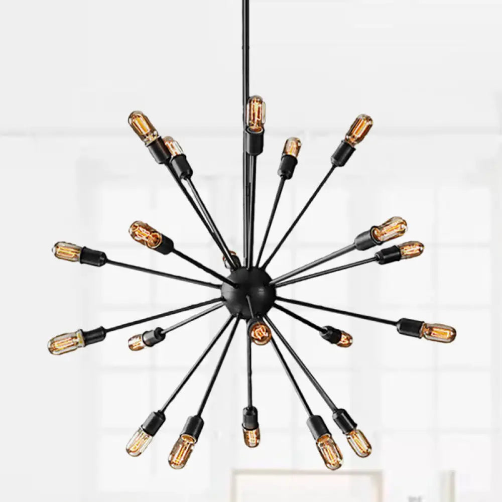 Retro Industrial Black Metal Chandelier Pendant - 9/12 Lights Dining Room Lighting 20 /