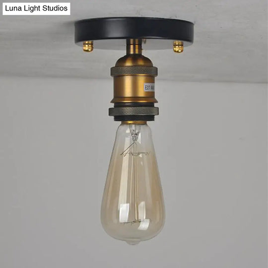 Retro Industrial Glass Ceiling Light With Aluminum Base - Perfect For Hallways Dining Rooms And