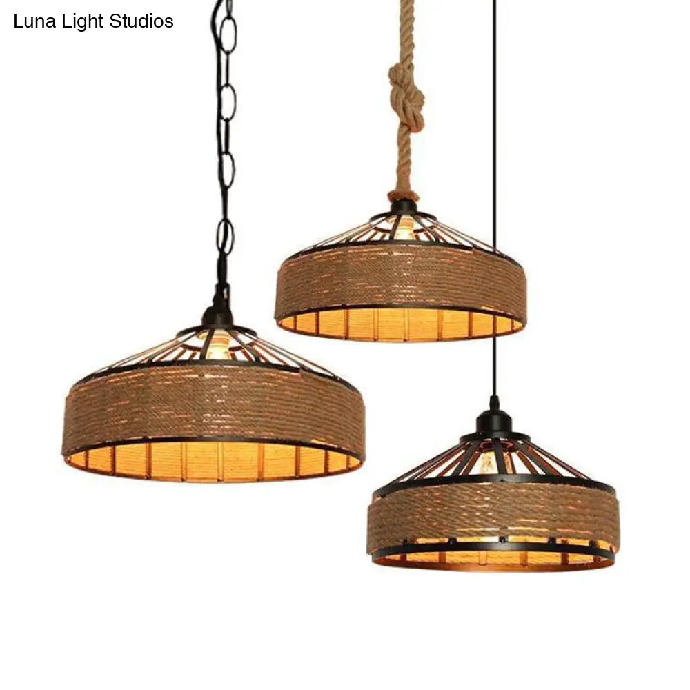 Industrial Metal Pendant Light With Flared Cage Design - Perfect For Restaurants
