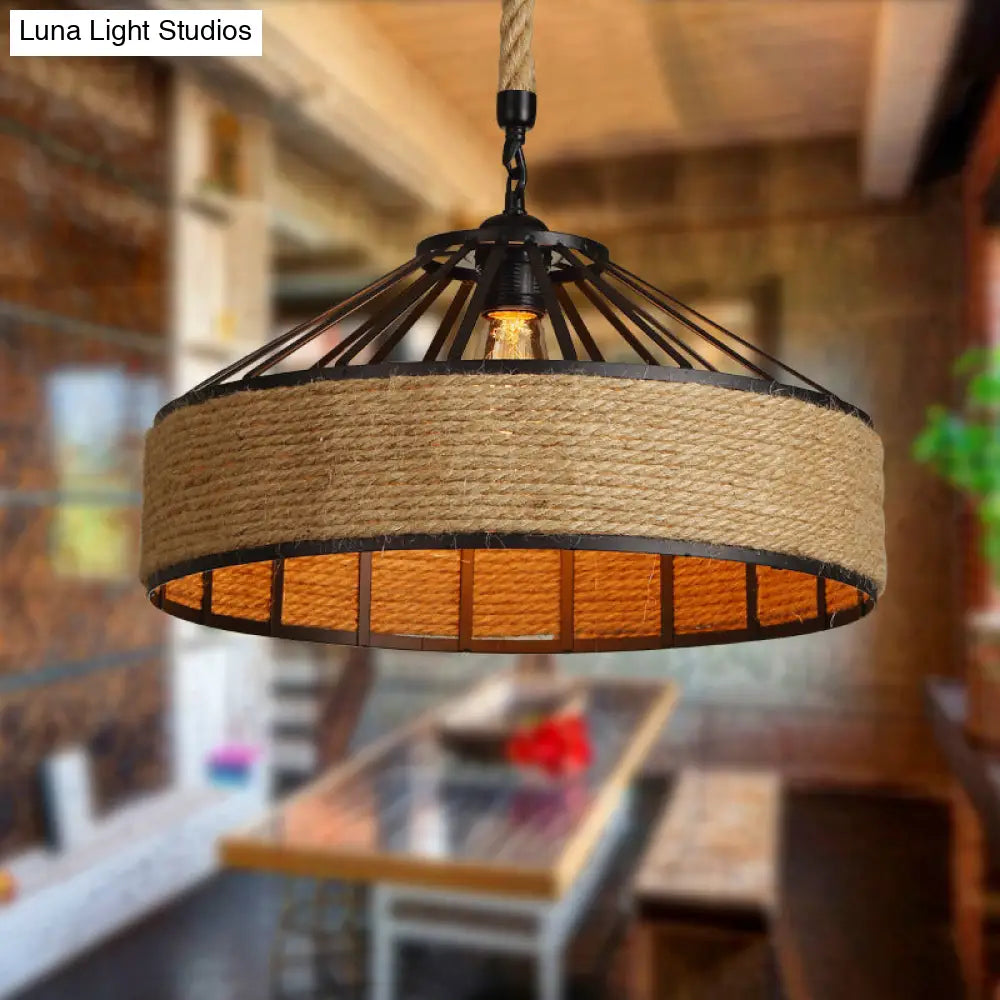 Industrial Metal Pendant Light With Flared Cage Design - Perfect For Restaurants