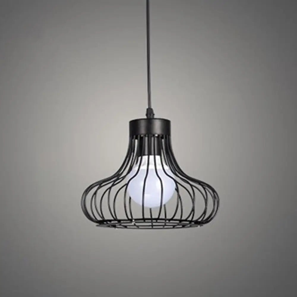 Retro Industrial Oval Pendant Lighting - Metal Ceiling Lights For Restaurants Black / 9’
