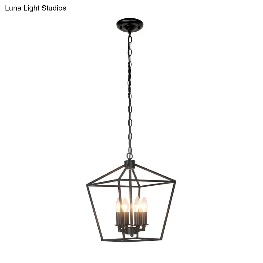 Retro Industrial Style 4-Light Geometric Multi-Pendant Metal Ceiling Lights - Ideal For Restaurants