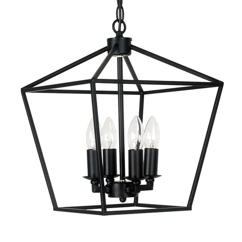 Retro Industrial Style 4-Light Geometric Multi-Pendant Metal Ceiling Lights - Ideal For Restaurants