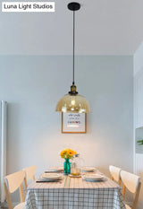 Retro Industrial Style Glass Ceiling Fixture - 1 Light For Restaurants