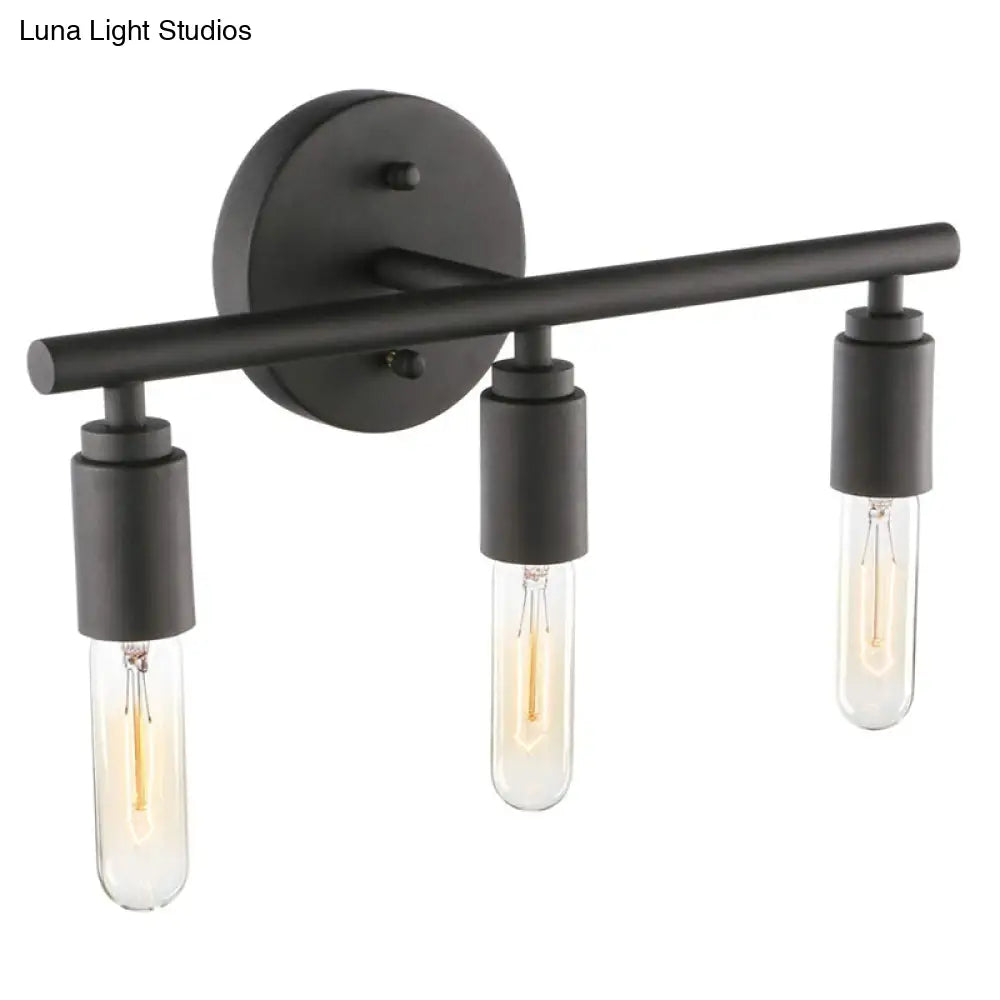 Retro Industrial Style Metal Vanity Light For Open Bulbs Stylish Wall Fixture