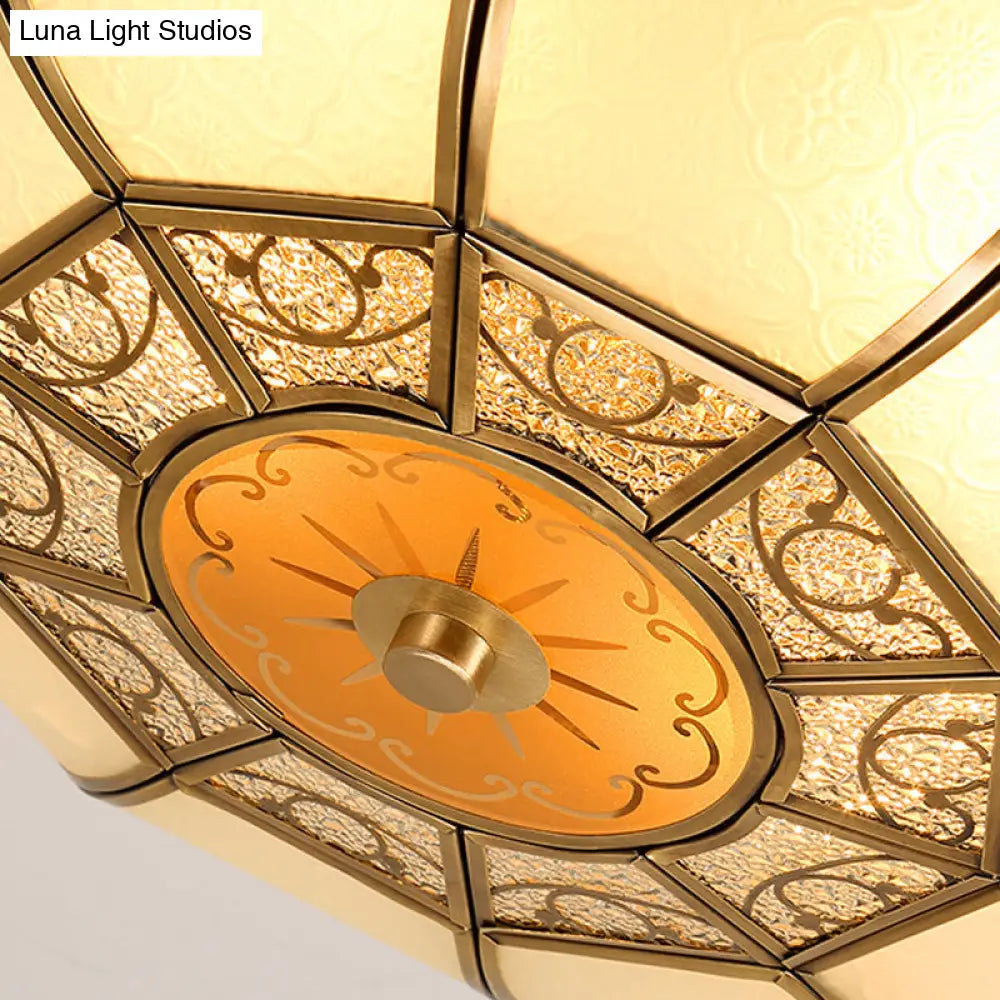 Retro Metal Brass Ceiling Mount Light Fixture - Oval Dining Room Flushmount 3/4/6 Heads 14/18/23.5