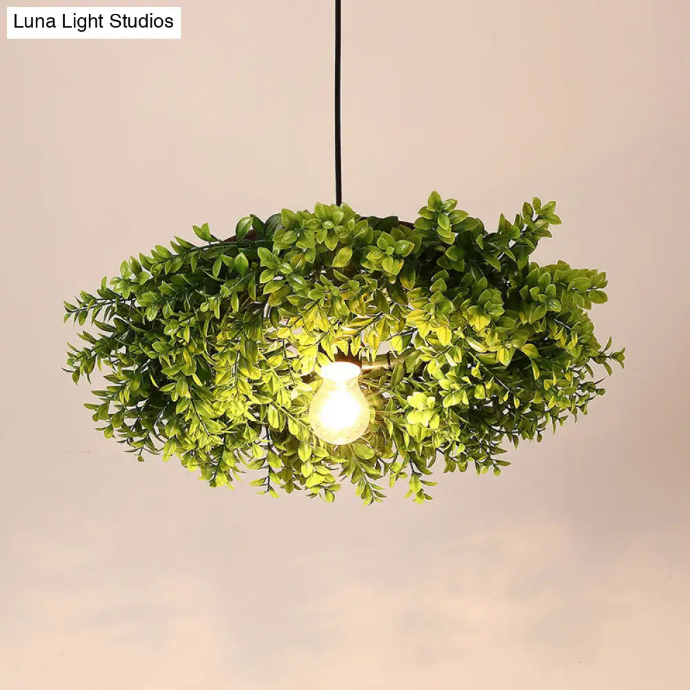 Modern Metal Black Ceiling Light With Exposed Bulb - Retro Led Suspension Lighting Fixture Plant