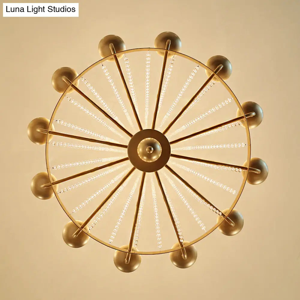 Retro Metal Chandelier Candelabra Ceiling Pendant Light With Crystal Strand - Elegant And Timeless