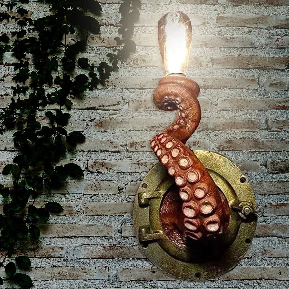 Retro Octopus Tentacle Wall Lamp Red Purple Green Wall