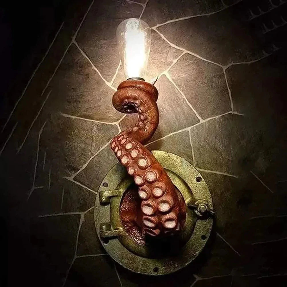 Retro Octopus Tentacle Wall Lamp Red Purple Green / China Wall