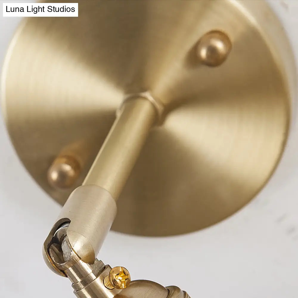 Retro Radial Wave Wall Sconce - Brass Finish Bedside Lamp