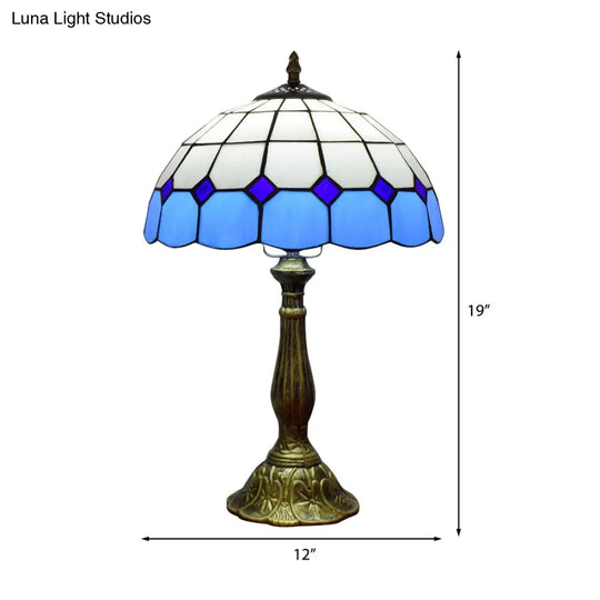 Retro Stained Glass Accent Table Lamp - Elegant 1-Light Décor For Bedside