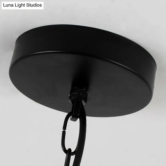 Retro Style 6/8-Light Chandelier With Wire Guard Black Down/Up Ceiling Light And Bell Shade