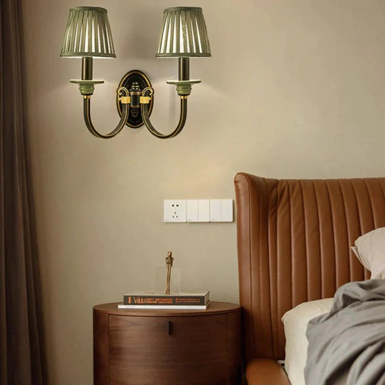 Retro Style Bedroom Bedside Lamp Full Copper Wall Lamp