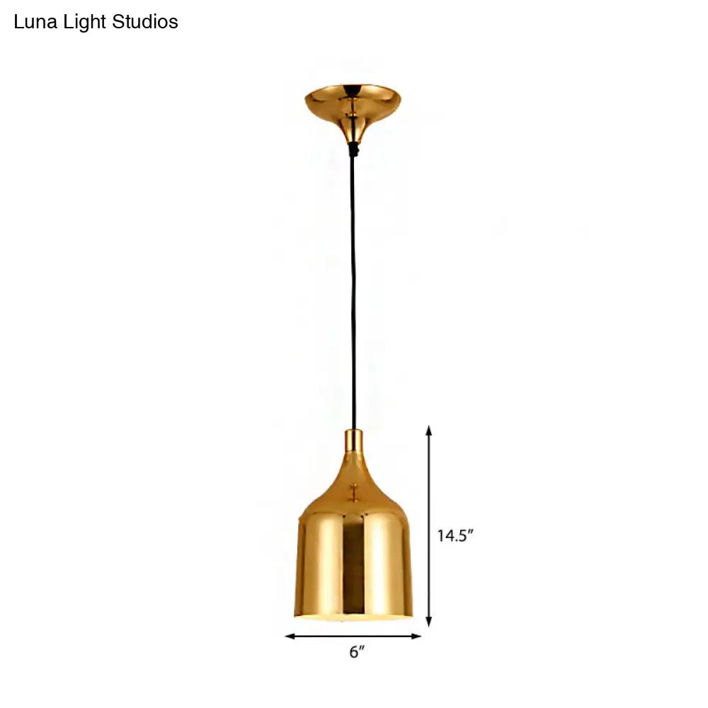 Retro Style Gold Metal Ceiling Pendant Light - 6’ 8’ And 10.5’ Diameter Options