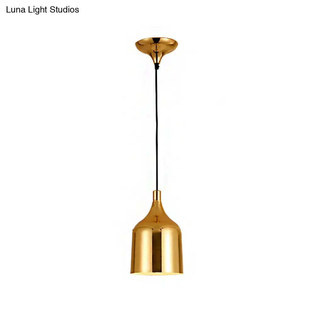 Retro Style Metal Pendant Light In Gold 6/8/10.5 Diameter For Dining Table Or Ceiling 1-Light