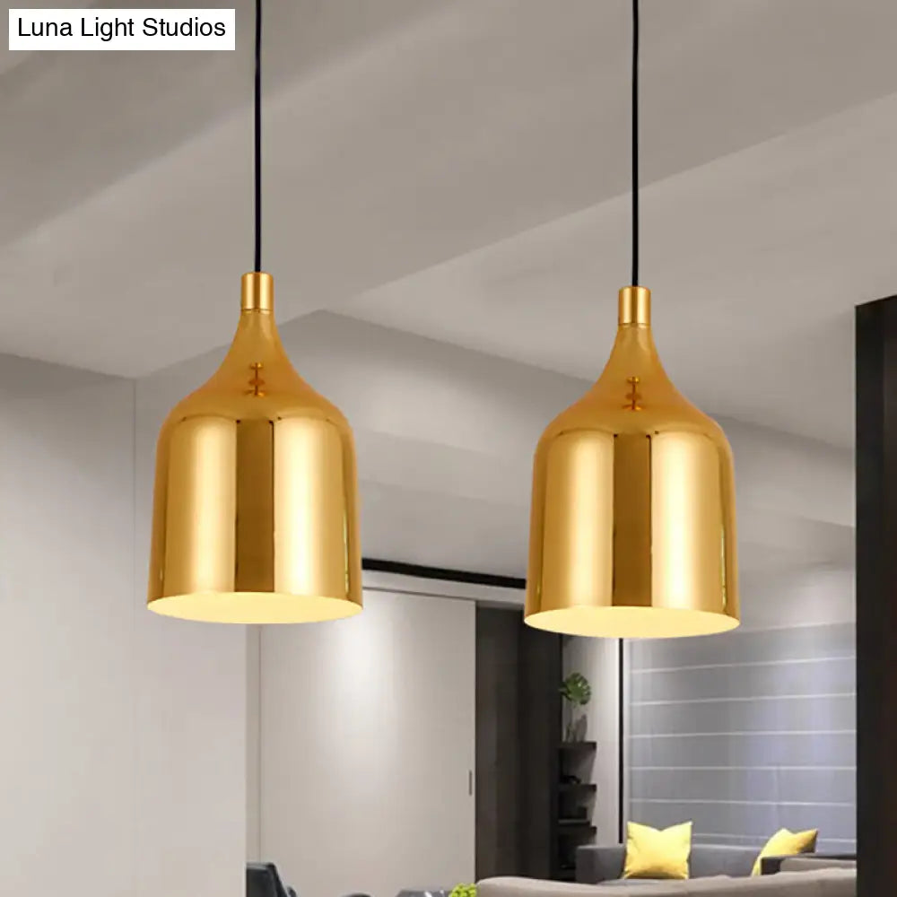 Retro Style Gold Metal Ceiling Pendant Light - 6’ 8’ And 10.5’ Diameter Options