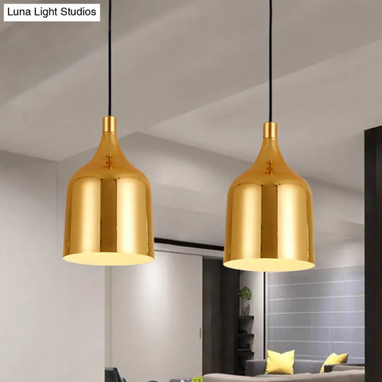 Retro Style Gold Metal Ceiling Pendant Light - 6’ 8’ And 10.5’ Diameter Options