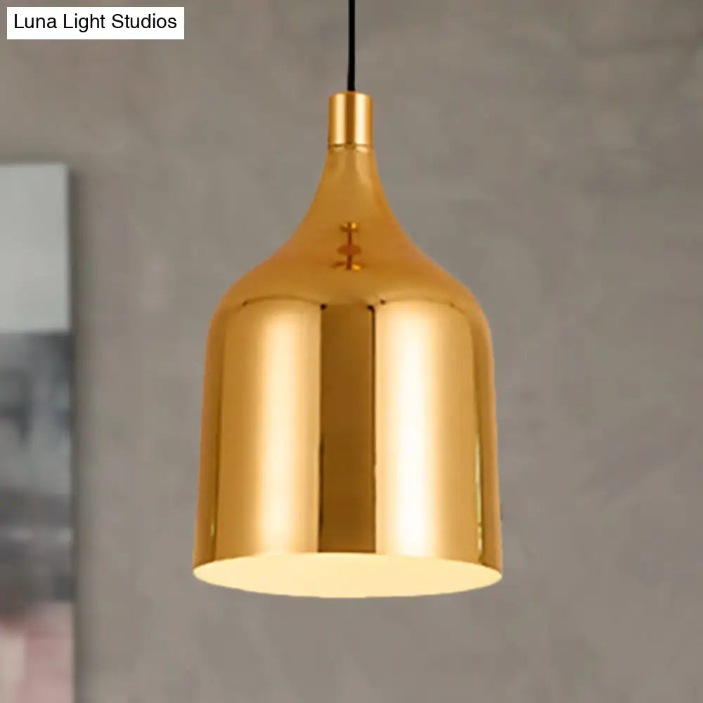 Retro Style Metal Pendant Light In Gold 6/8/10.5 Diameter For Dining Table Or Ceiling 1-Light