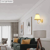 Retro-Style Living Room Background Wall Bedroom Headlights Full Copper Lamps