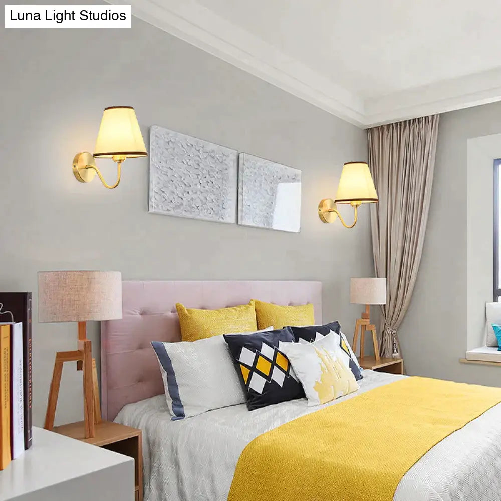 Retro-Style Living Room Background Wall Bedroom Headlights Full Copper Lamps